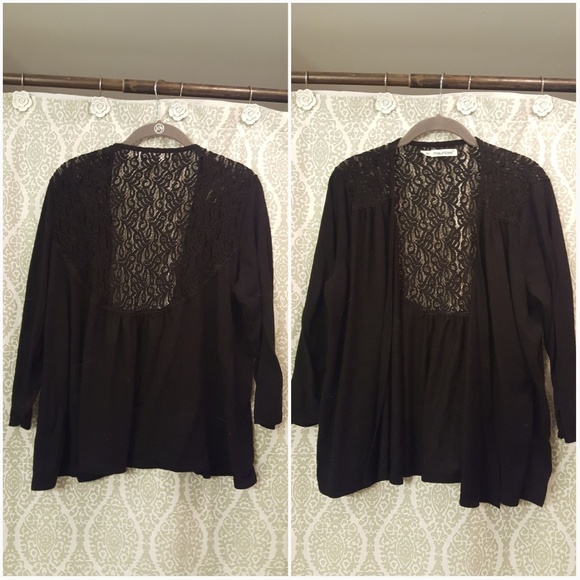 black cardigan with lace back